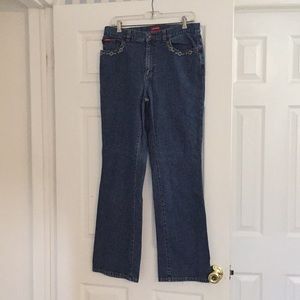 Chaps Blue Jeans with Beaded Pockets - Size 8